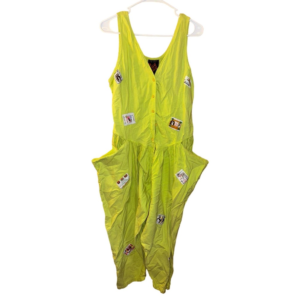 Vintage neon green Fine Line Aidash by Bulsons Group jumpsuit (large)